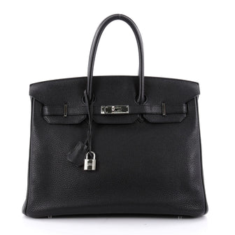 Hermes Birkin Handbag Black Togo with Palladium Hardware Black 2123801
