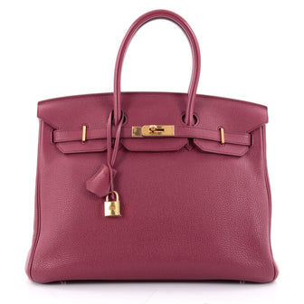 Hermes Birkin Handbag Red Togo with Gold Hardware 35 Red 2291401