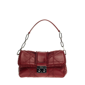 Christian Dior New Lock Ruffle Flap Cannage Quilt Lambskin