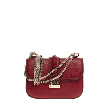 Valentino Glam Lock Shoulder Bag Leather Mini