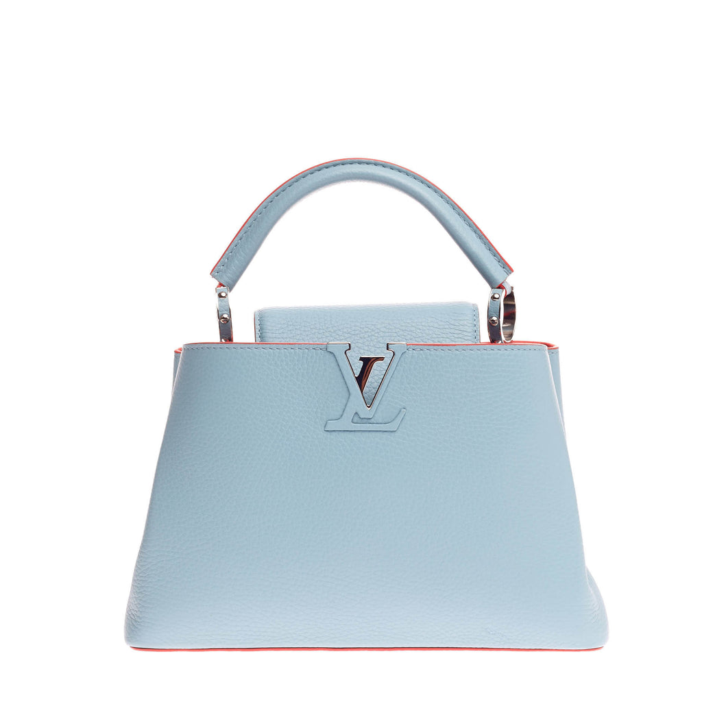 Buy Louis Vuitton Capucines Handbag Leather BB Blue 658802