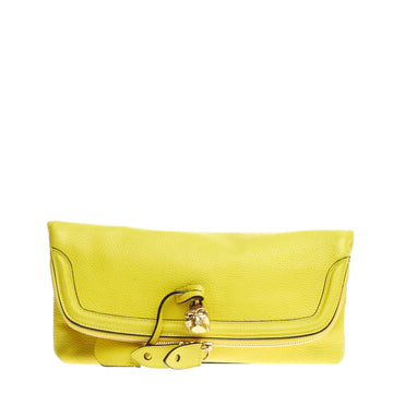 Alexander McQueen Skull Padlock Fold Over Clutch Leather