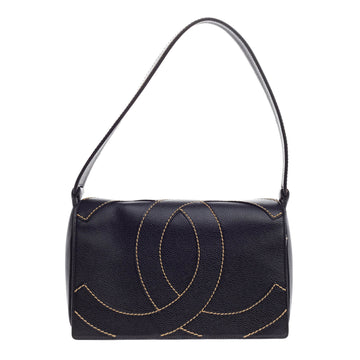 Chanel CC Stitch Flap Shoulder Bag Caviar Small