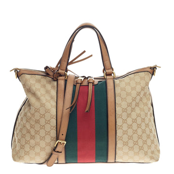 Gucci Rania Convertible Top Handle Web GG Canvas Medium