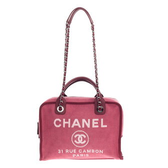 Chanel Deauville Bowling Bag Canvas