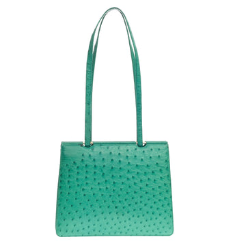 Judith Leiber Frame Compartment Shoulder Bag Ostrich Medium