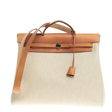 Hermes Herbag Toile and Leather MM