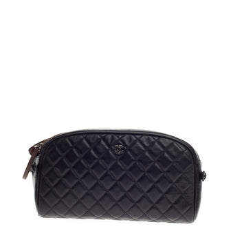 Chanel CC Cosmetic Pouch Quilted Lambskin Large