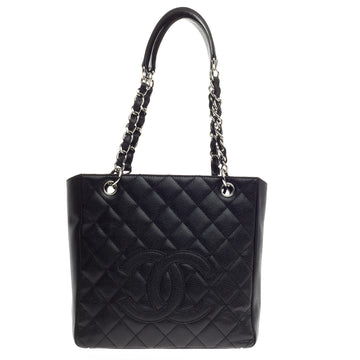 Chanel Petite Shopping Tote Quilted Caviar
