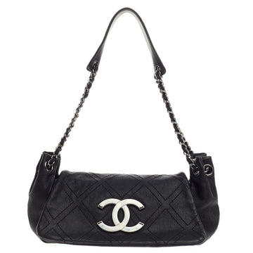 Chanel Diamond Stitch Accordion Flap Quilted Calfskin Medium