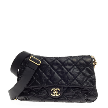 Chanel Coco Pleats Messenger Quilted Glazed Caviar