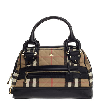 Burberry Manor Bag House Check and Leather Large