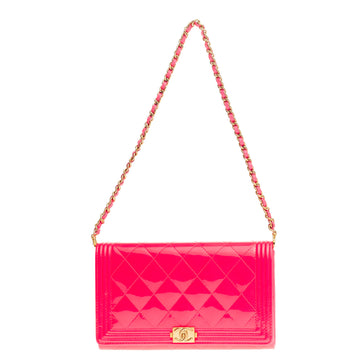 Chanel Boy Wallet On Chain NM Quilted Patent Small