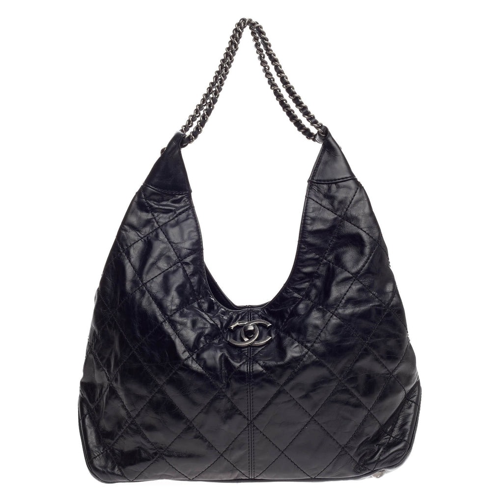 Buy Chanel Coco Supple Hobo Quilted Calfskin Large Black 694001