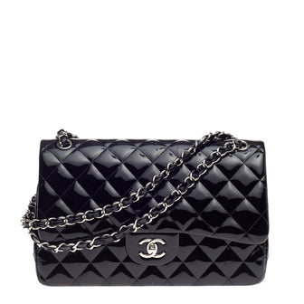 Chanel Classic Double Flap Quilted Patent Jumbo