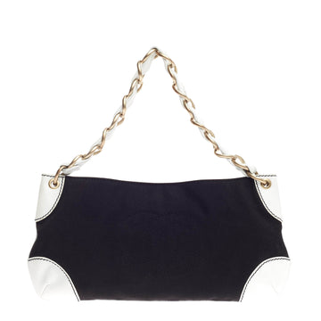 Chanel CC Logo Chain Shoulder Bag Canvas and Leather