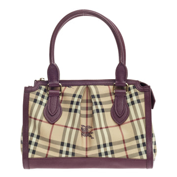 Burberry Pilgrim Satchel Haymarket Coated Canvas