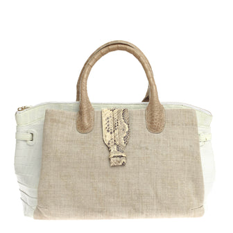 Nancy Gonzalez Cristina Tote Canvas and Exotics Medium