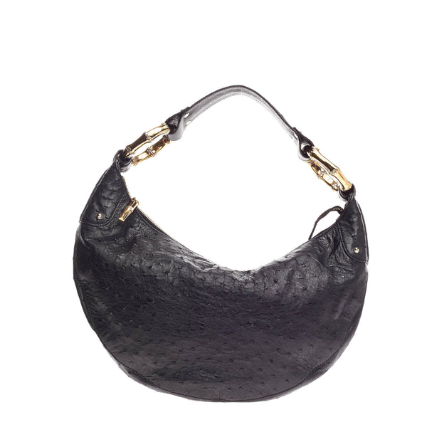 Bamboo Ring ostrich handbag