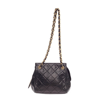 Chanel Vintage Zip Chain Shoulder Bag Quilted Leather Small