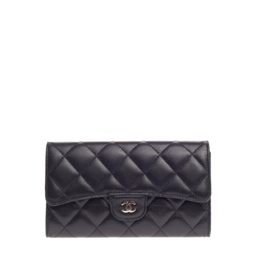 Chanel L Flap Wallet Quilted Lambskin Long