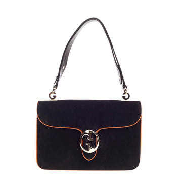 Gucci 1973 Flap Top Handle Bag Nubuck Medium