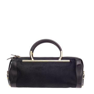 Salvatore Ferragamo Gancini Handle Bowler Pony Hair and Leather Large