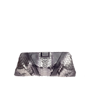 Judith Leiber Jeweled Art Deco Clutch Python