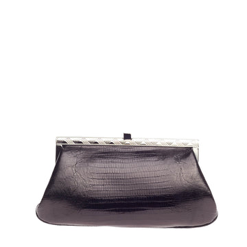 Ralph Lauren Collection Frame Clutch Lizard Small