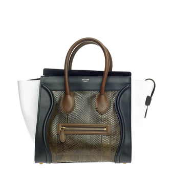 Celine Tricolor Luggage Python and Leather Mini 