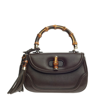 Gucci New Bamboo Convertible Top Handle Leather Medium