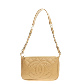 Chanel Timeless CC Chain Shoulder Bag Quilted Caviar