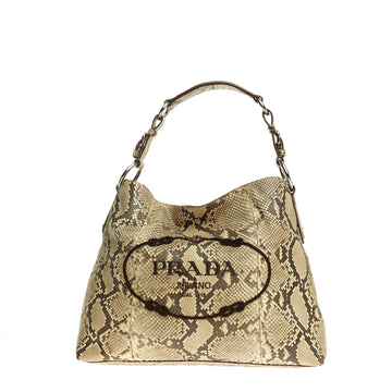 Prada Logo Sacca Hobo Python
