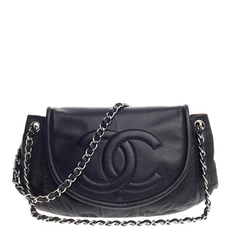 Chanel Timeless Half Moon Flap Caviar Large