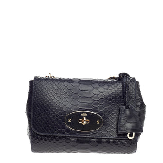 Mulberry Lily Chain Flap Python Embossed Leather Small