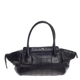 Chanel Lax Satchel Quilted Leather Large