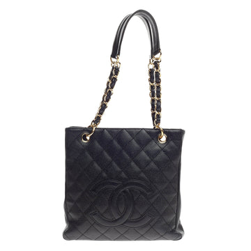 Chanel Petite Shopping Tote Quilted Caviar