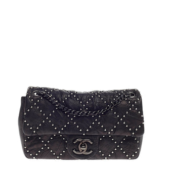 Chanel Paris-Dallas Flap Quilted Studded Distressed Calfskin Small