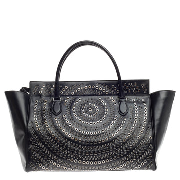 Alaia Grommet Zip Tote Leather Large