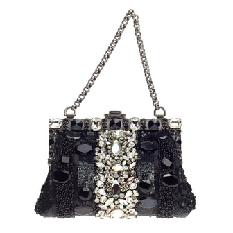 Dolce & Gabbana Vanda Evening Clutch Crystal and Sequins Small