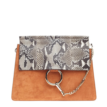 Chloe Faye Shoulder Bag Python and Suede Medium