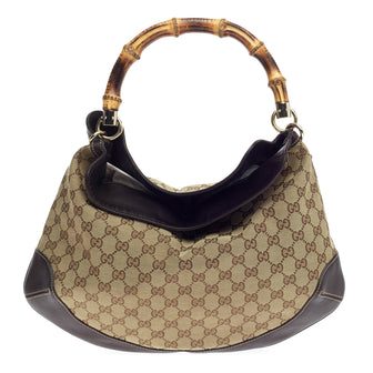 Gucci Diana Bamboo Shoulder Bag GG Canvas Medium