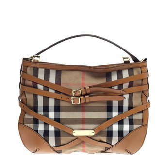 Burberry Dutton Hobo House Check and Leather