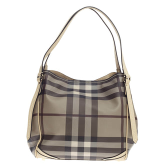 Burberry Canterbury Tote Smoked Check Coated Canvas Small