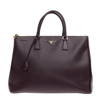 Prada Double Zip Lux Tote Saffiano Leather Large