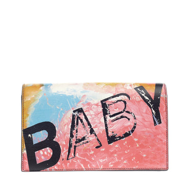Saint Laurent Flap Clutch Printed Leather
