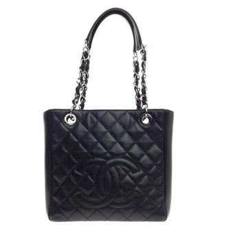 Chanel Petite Shopping Tote Quilted Caviar