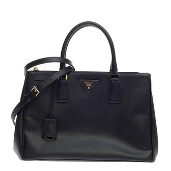 Prada Double Zip Lux Tote Saffiano Leather Medium