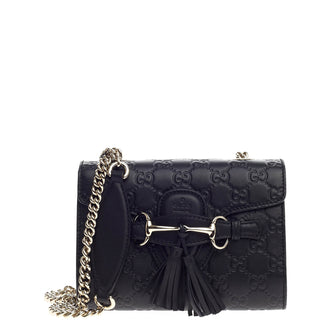 Gucci Emily Chain Strap Flap Bag Guccissima Leather Mini