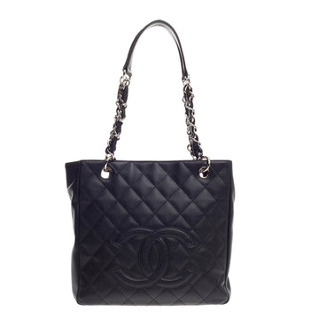 Chanel Petite Shopping Tote Quilted Caviar